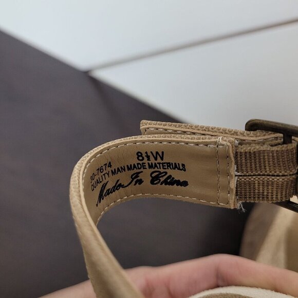 NEW Easy Street Womens Tan Linen Stacy Super Flex Wedge Slingback Sandals 8.5 - Picture 5 of 9